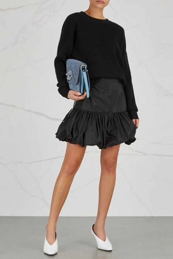 Black Puff Hem Taffeta Skirt from Stella McCartney