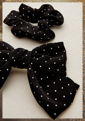 2 Pack Polka Dot Scrunchie & Hair Band from Oasis