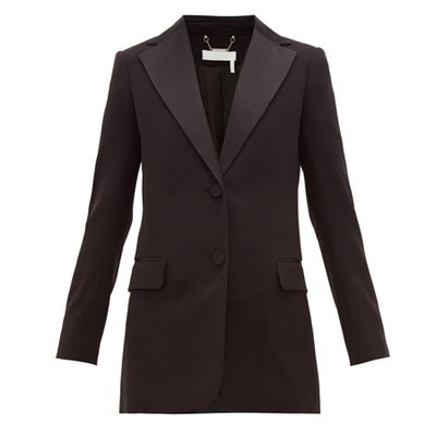 Satin-Trimmed Single-Breasted Crepe Blazer from Chloé