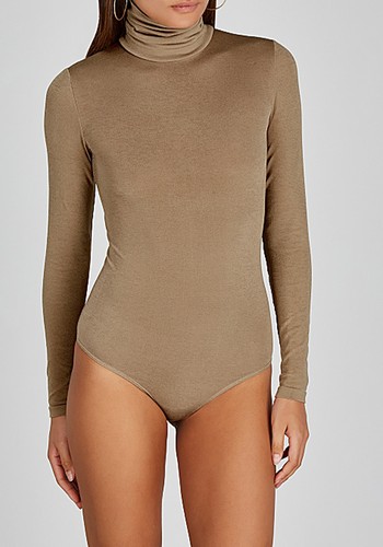 Colorado Brown Cotton-Blend Bodysuit from Wolford