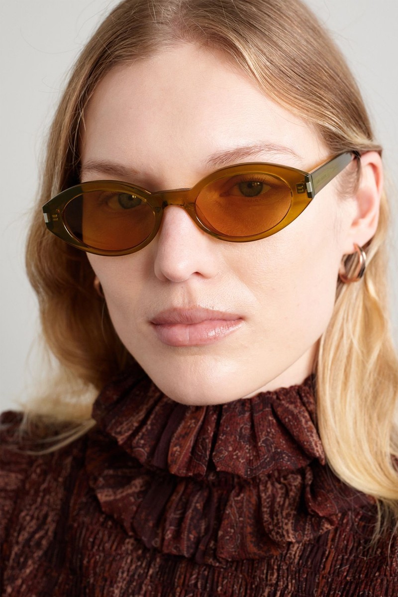 Oval-Frame Acetate Sunglasses from SAINT LAURENT EYEWEAR