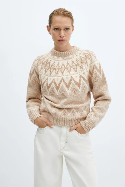 Crew Neck Sweater With Trim from Mango