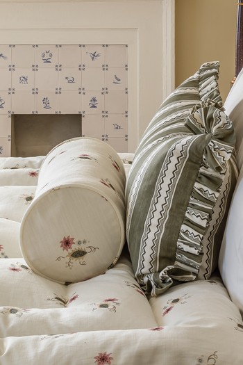 Floral Sprig Bolster Cushion Meadow, £175 | Salvesen Graham