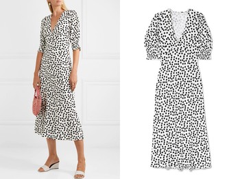 Zadie Polka-Dot Crepe Midi Dress from Rixo