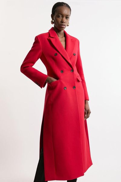 Italian Wool Maxi Double Breasted Tailored Midaxi Coat