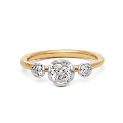 Marguerite 18Ct Yellow & White Gold Three Stone 0.50Ct Ring