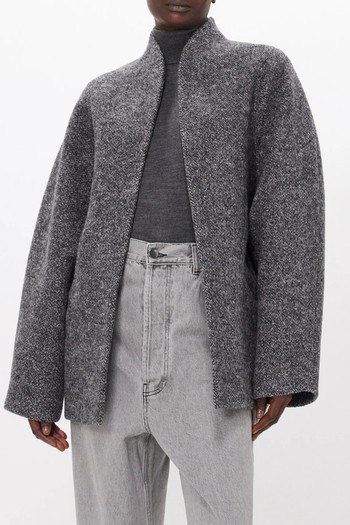 Shawl Collar Wool Short Jacket from Raey