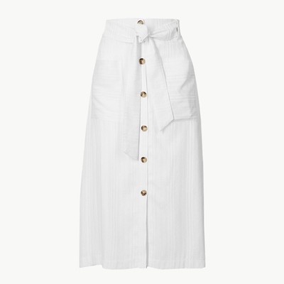 Button Detailed A-Line Midi Skirt