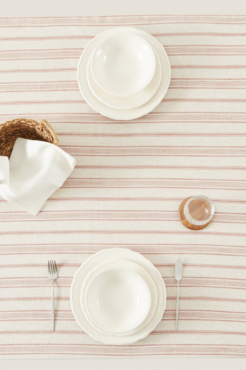 Dyed Thread Striped Tablecloth, From £49.99 | Zara