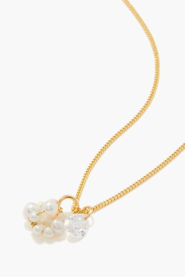 Pearl &14kt Gold-Plated Silver Anklet from Completed Works