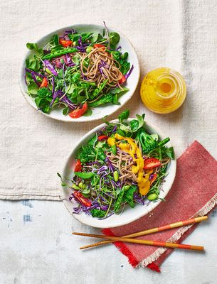 Udon Noodle Salad With Ginger & Carrot Dressing