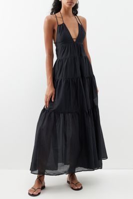 Lolita Plunge Front Cotton Blend Maxi Dress, £460 | Bird & Knoll