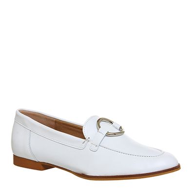 Flavia Ring Detail White Leather Loafers from Office