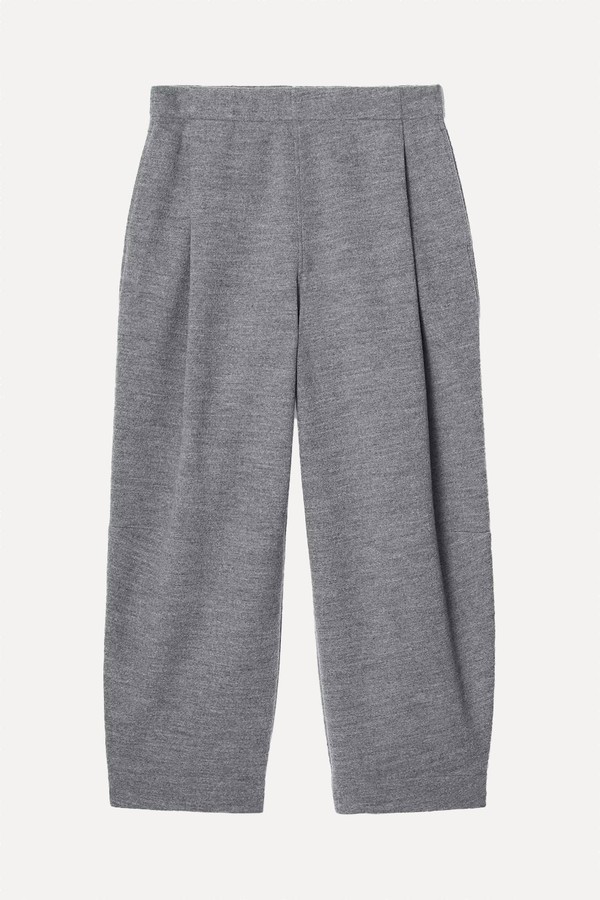 Boiled-Wool Barrel-Leg Trousers from COS
