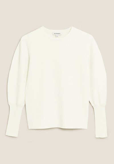 Crew Neck Puff Sleeve Jumper