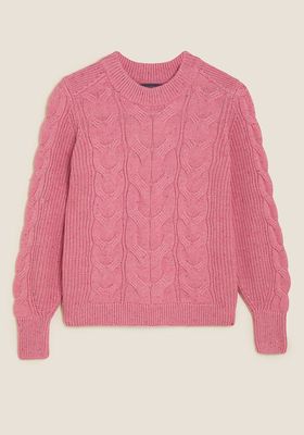 Cotton Cable Knit Crew Neck Jumper  from M&S