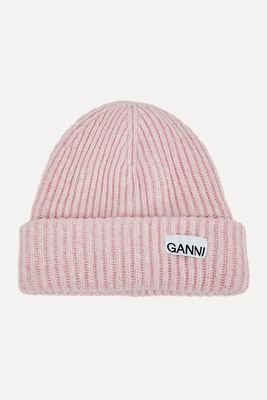Ribbed Wool Blend Beanie  from Ganni