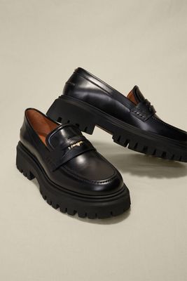 Leather Platform Loafers from Maje