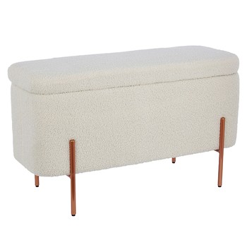 White Fleece Storage Ottoman