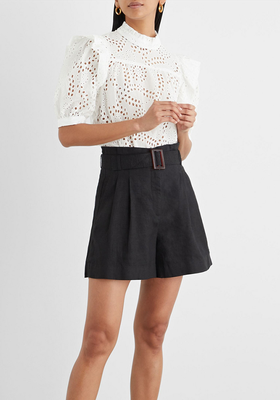 Agathe Belted Linen Shorts from Iris & Ink
