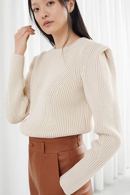 Structured Ribbed Knit Sweater