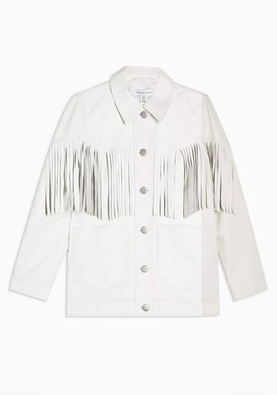 White Fringed Leather Jacket