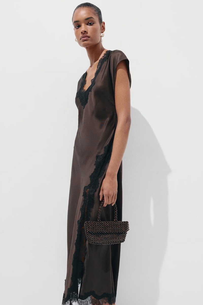 Satin Lace Dress from Mango