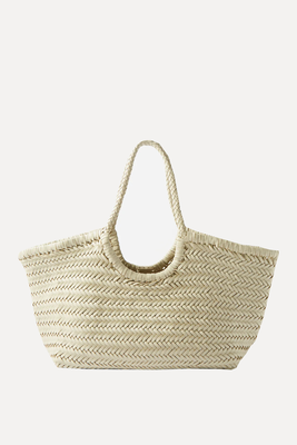 Nantucket Large Woven-Leather Basket Bag from Dragon Diffusion
