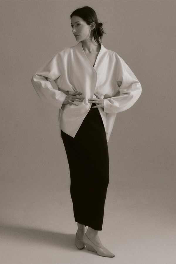 Lore Wool Silk Sculptural Jacket