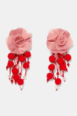 Fabric Flowers Earrings from Zara
