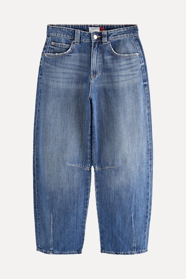Darted Knee Barrel 100% Cotton Jeans from Next