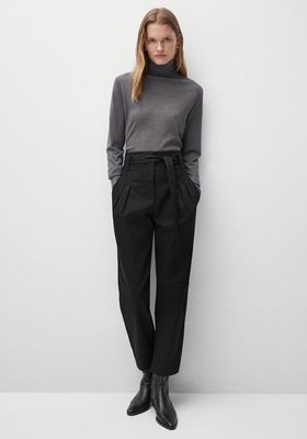 Darted Yoke Trousers With Belt