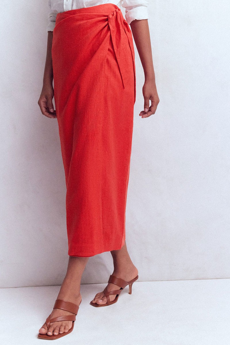Dimitra Linen Column Skirt from Boden