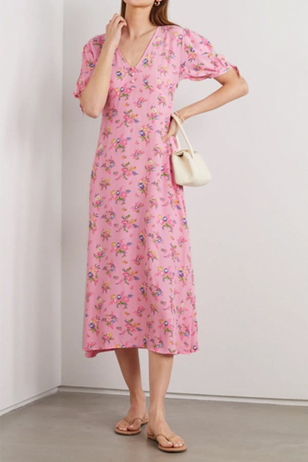 Daija Floral-Print Crepe Midi Dress from Faithful The Brand
