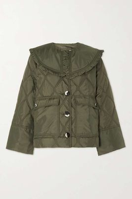 Ruffled Quilted Recycled Shell Jacket from Ganni