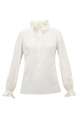 Irving Ruffle-Collar Silk Crepe De Chine Blouse from Goat