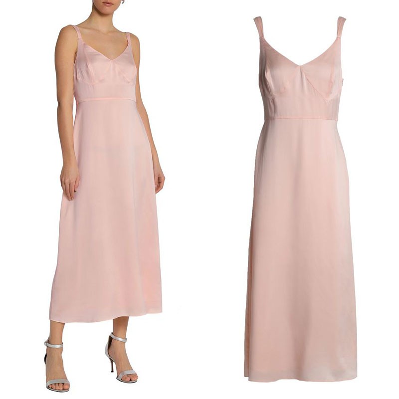 Aries Silk- satin Midi Dress In Blush from Iris & Ink