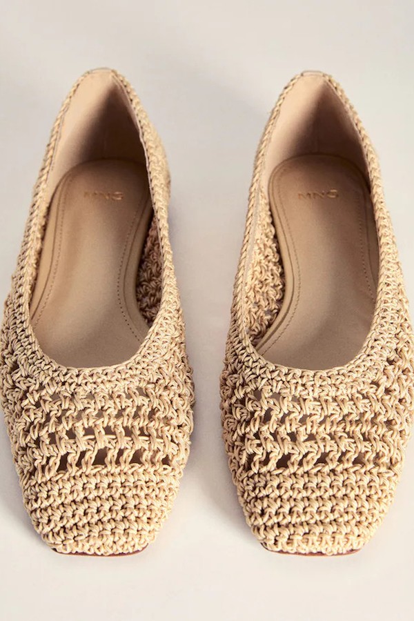 Square-Toe Braided Ballerinas from Mango