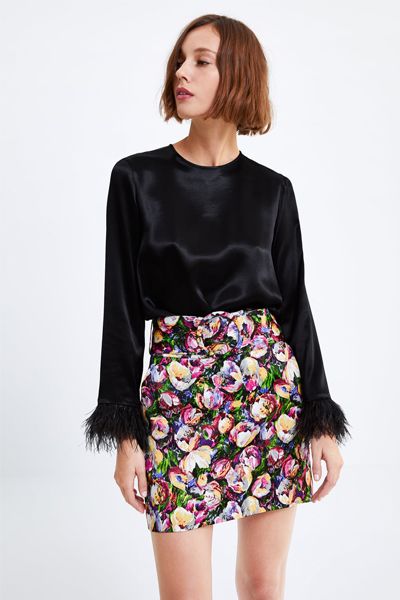 Feather Cuff Blouse from Zara