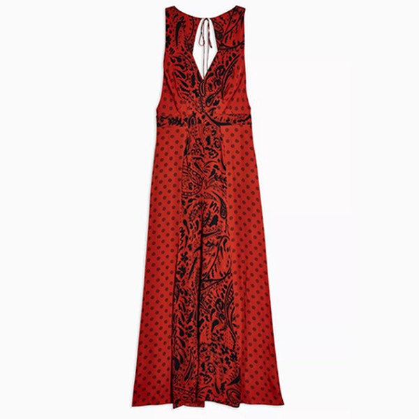Mixed Pinafore Midi Dress