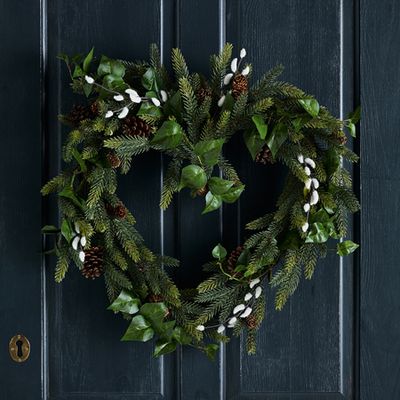 Ivy & Pussy Willow Heart Wreath