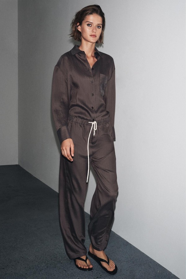 Zw Collection Striped Pyjama Trousers from ZARA