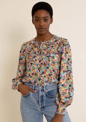 Ornate Floral Square Collar Blouse from Albaray