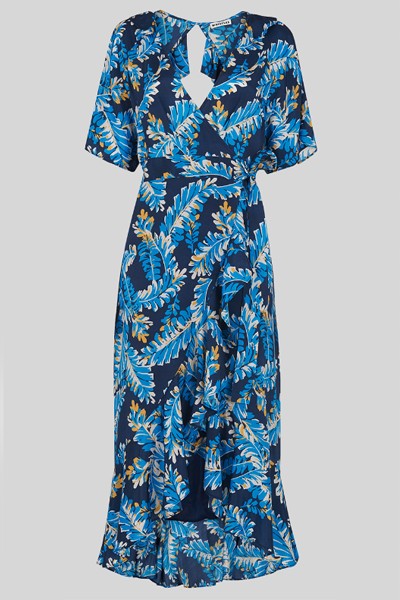 Josephine Print Wrap Dress from Whsitles