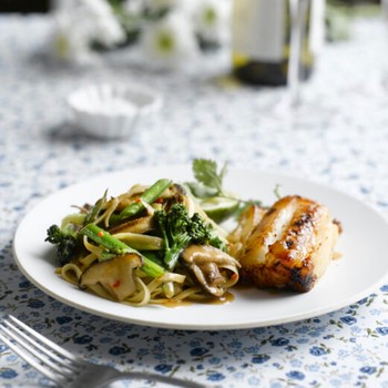 Miso Cod With Wok-Fried Tenderstem Broccoli & Shiitake Noodles