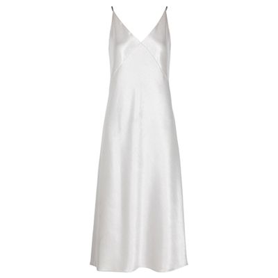 Silver Satin Midi Dress from Vince