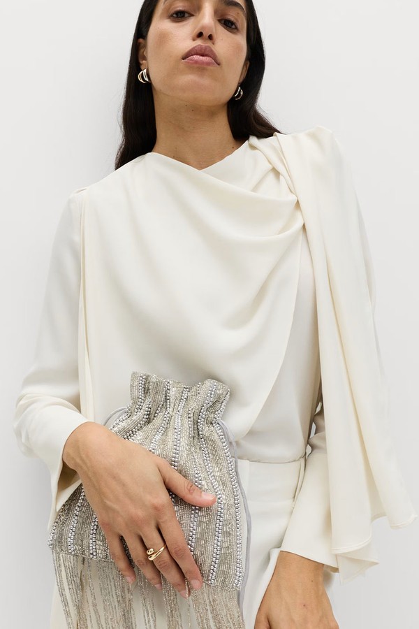 Beaded Tassel Drawstring Shoulder Bag  from Marks & Spencer