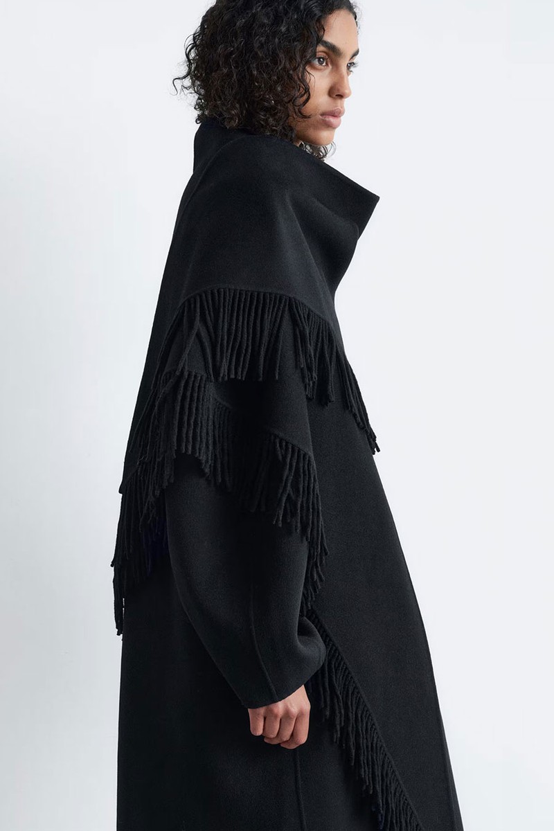 Fringed Shawl Wool Coat from & Other Stories
