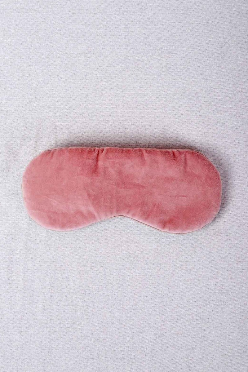Soft Pink Cotton Velvet Soft Eye Mask from Birch & Yarn