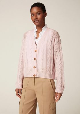 Cashmere Silk Cable Knit Cardigan from ME+EM